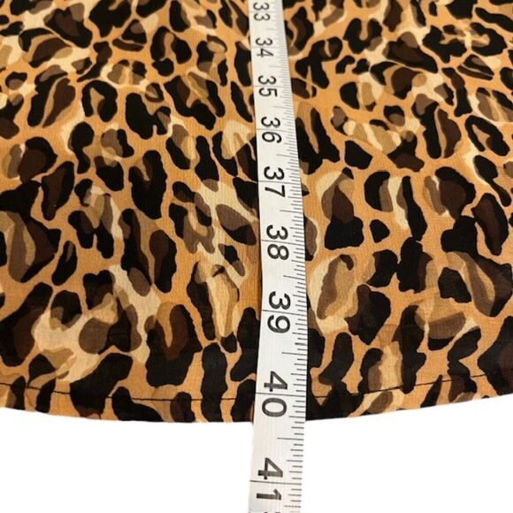 Miss Tina Knowles One Shoulder Dress Shadow Camel Leopard Print Size Small - Picture 10 of 11